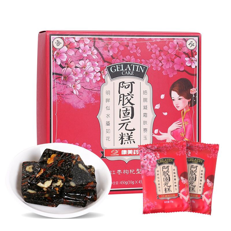 康美阿胶糕红枣枸杞玫瑰味450g